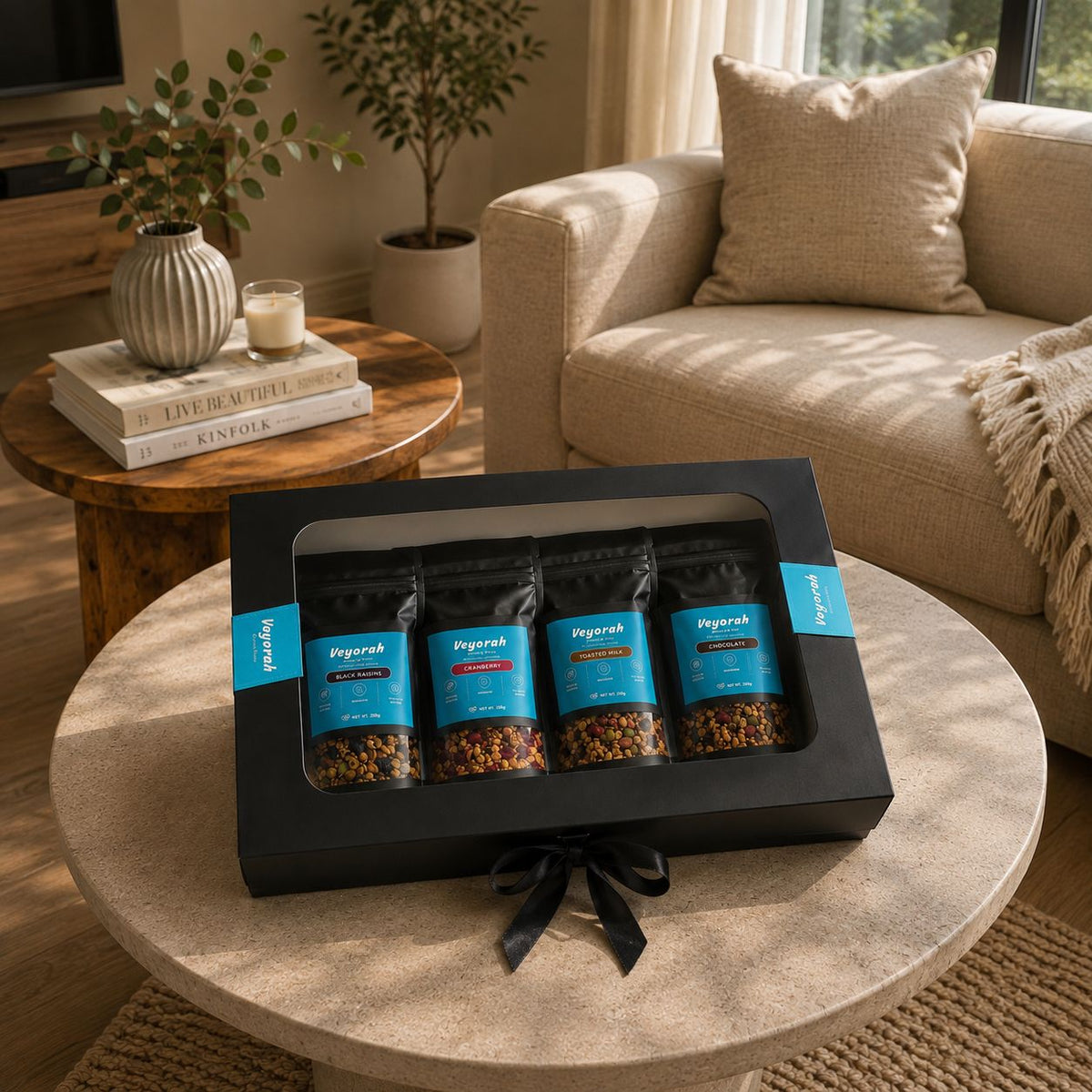 4 Granola Flavors Box - Cranberry, Chocolate, Black Raisins and Toasted Milk - Veyorah | Granola & More